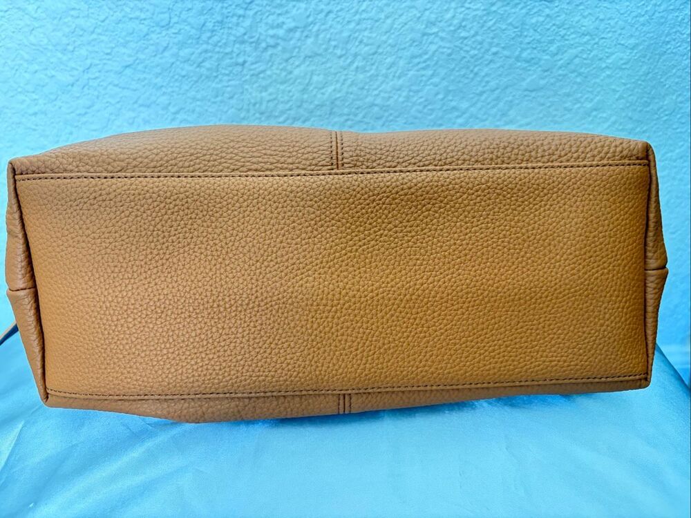BOSTANTEN Nevin Cognac Pebbled Leather Satchel Crossbody Bag NWOT - Picture 10 of 12